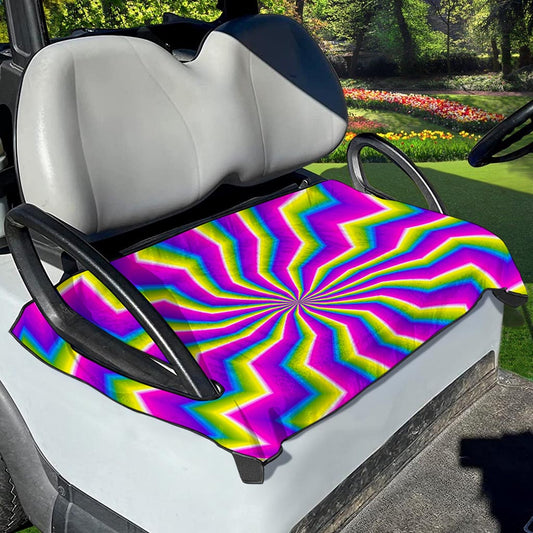 Green Dizzy Moving Optical Illusion Golf Cart Seat Cover