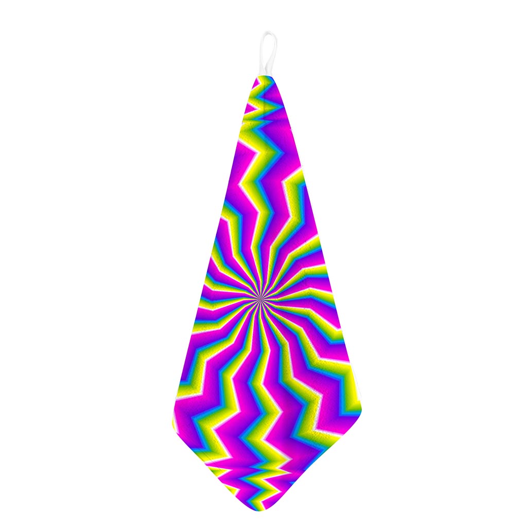 Green Dizzy Moving Optical Illusion Hand Towel