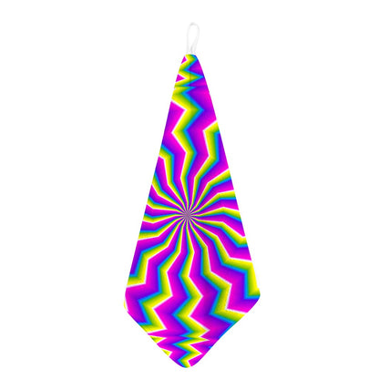 Green Dizzy Moving Optical Illusion Hand Towel