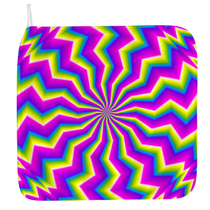 Green Dizzy Moving Optical Illusion Hand Towel