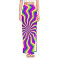 Green Dizzy Moving Optical Illusion High Slit Maxi Skirt