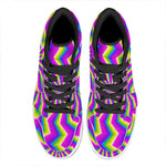 Green Dizzy Moving Optical Illusion High Top Leather Sneakers