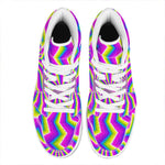 Green Dizzy Moving Optical Illusion High Top Leather Sneakers