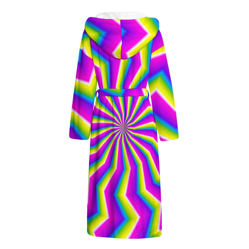 Green Dizzy Moving Optical Illusion Hooded Bathrobe