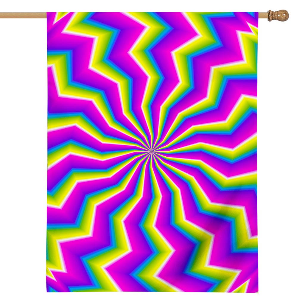 Green Dizzy Moving Optical Illusion House Flag