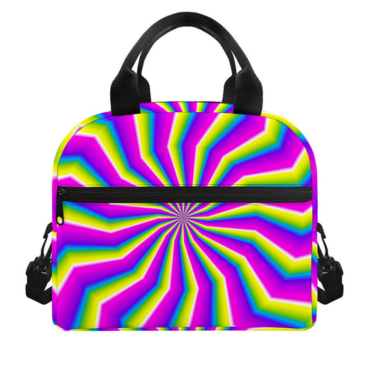 Green Dizzy Moving Optical Illusion Insulated Lunch Bag