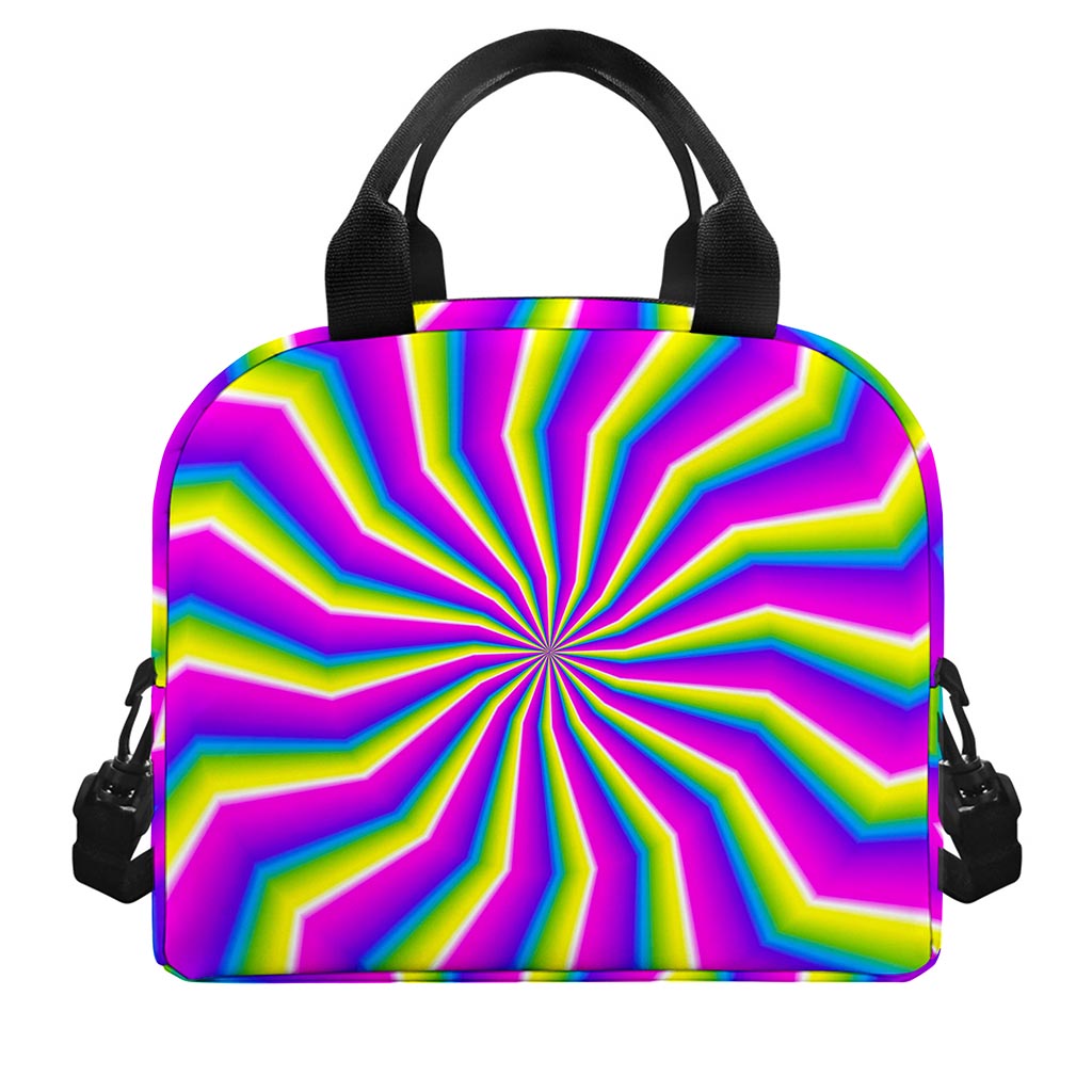 Green Dizzy Moving Optical Illusion Insulated Lunch Bag