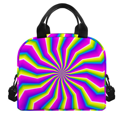 Green Dizzy Moving Optical Illusion Insulated Lunch Bag