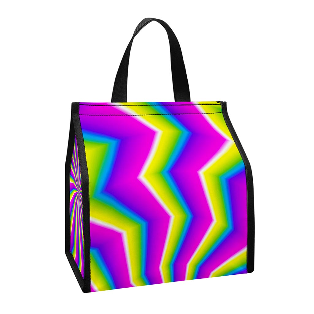Green Dizzy Moving Optical Illusion Insulated Lunch Tote