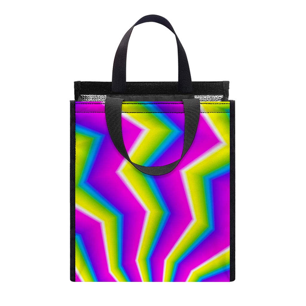 Green Dizzy Moving Optical Illusion Insulated Lunch Tote
