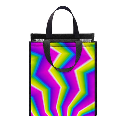 Green Dizzy Moving Optical Illusion Insulated Lunch Tote