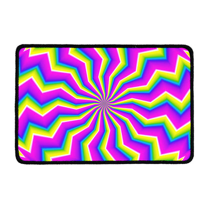 Green Dizzy Moving Optical Illusion Kitchen Mat