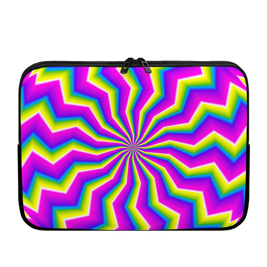 Green Dizzy Moving Optical Illusion Laptop Sleeve