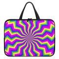 Green Dizzy Moving Optical Illusion Laptop Sleeve With Handle