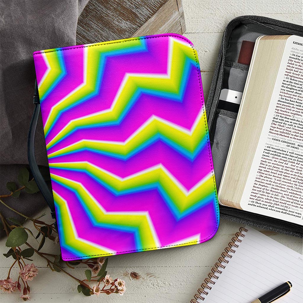 Green Dizzy Moving Optical Illusion Leather Bible Cover