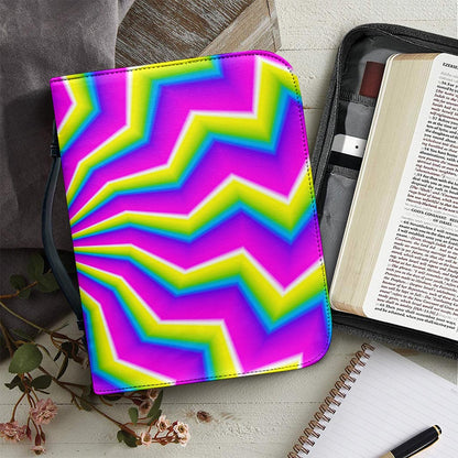 Green Dizzy Moving Optical Illusion Leather Bible Cover