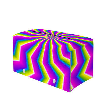 Green Dizzy Moving Optical Illusion Leather Tissue Box Cover
