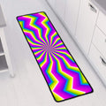 Green Dizzy Moving Optical Illusion Long Kitchen Mat