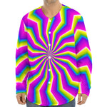 Green Dizzy Moving Optical Illusion Long Sleeve Baseball Jersey