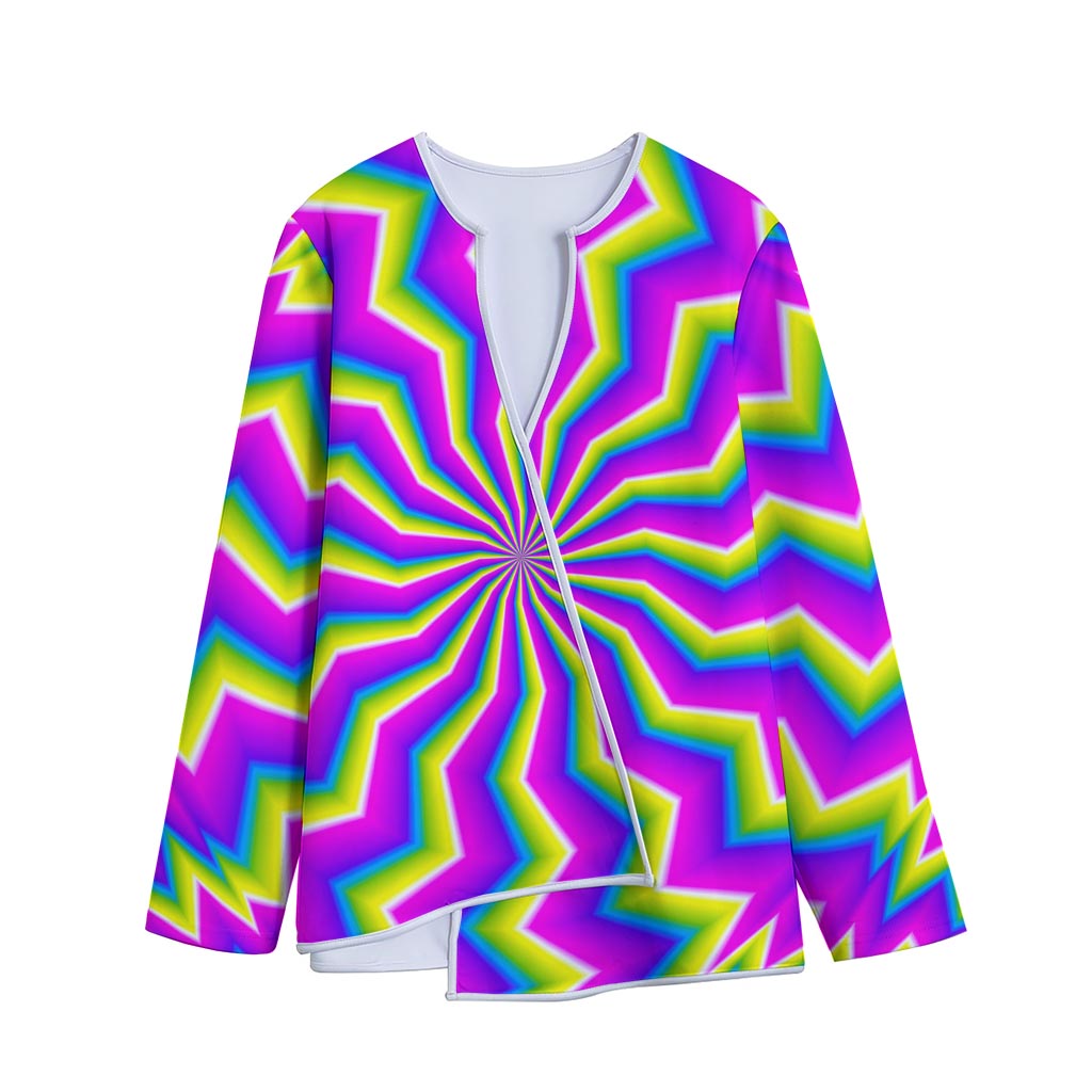 Green Dizzy Moving Optical Illusion Long Sleeve Short Coat