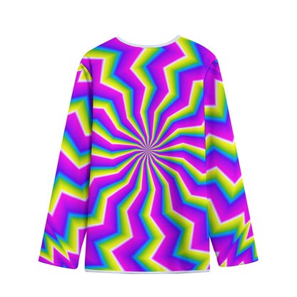 Green Dizzy Moving Optical Illusion Long Sleeve Short Coat