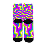 Green Dizzy Moving Optical Illusion Long Socks