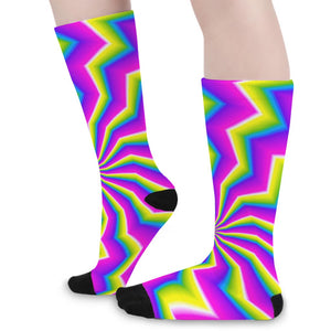 Green Dizzy Moving Optical Illusion Long Socks