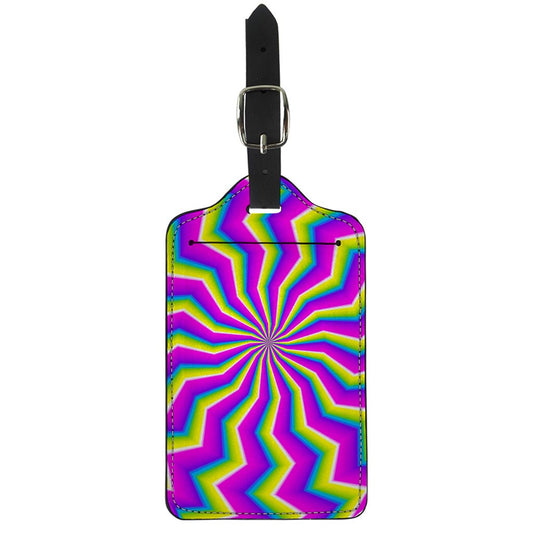 Green Dizzy Moving Optical Illusion Luggage Tag