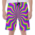 Green Dizzy Moving Optical Illusion Men's Beach Shorts