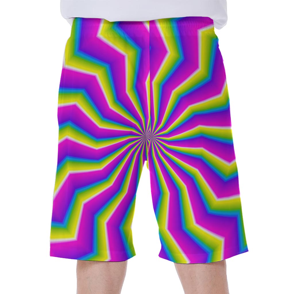 Green Dizzy Moving Optical Illusion Men's Beach Shorts