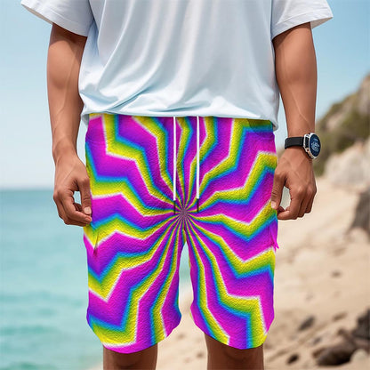 Green Dizzy Moving Optical Illusion Men's Cargo Shorts