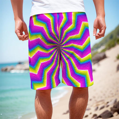 Green Dizzy Moving Optical Illusion Men's Cargo Shorts
