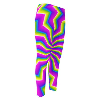 Green Dizzy Moving Optical Illusion Men's Compression Pants