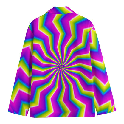 Green Dizzy Moving Optical Illusion Men's Cotton Blazer