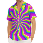 Green Dizzy Moving Optical Illusion Men's Deep V-Neck Shirt