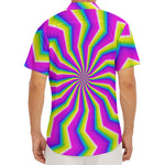 Green Dizzy Moving Optical Illusion Men's Deep V-Neck Shirt