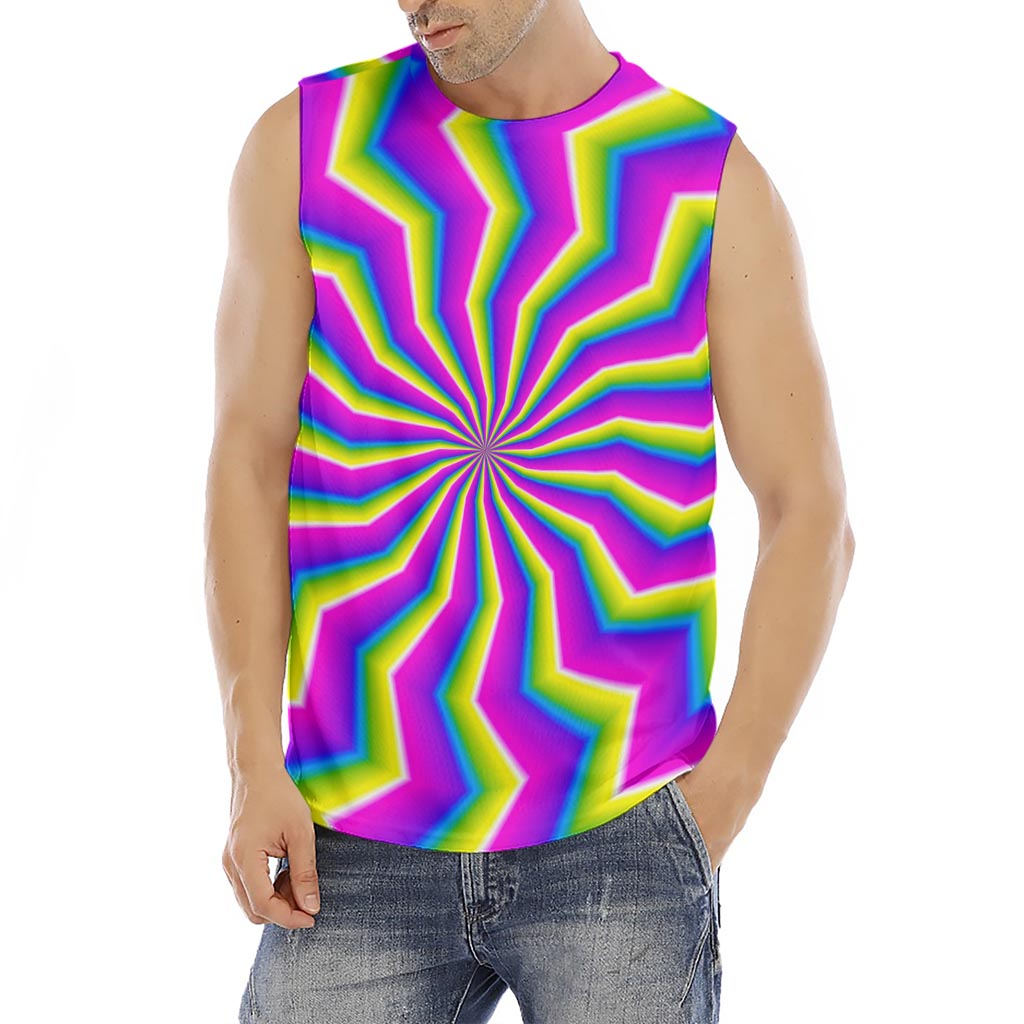 Green Dizzy Moving Optical Illusion Men's Fitness Tank Top