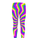Green Dizzy Moving Optical Illusion Men's leggings