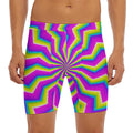 Green Dizzy Moving Optical Illusion Men's Long Boxer Briefs