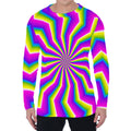 Green Dizzy Moving Optical Illusion Men's Long Sleeve T-Shirt