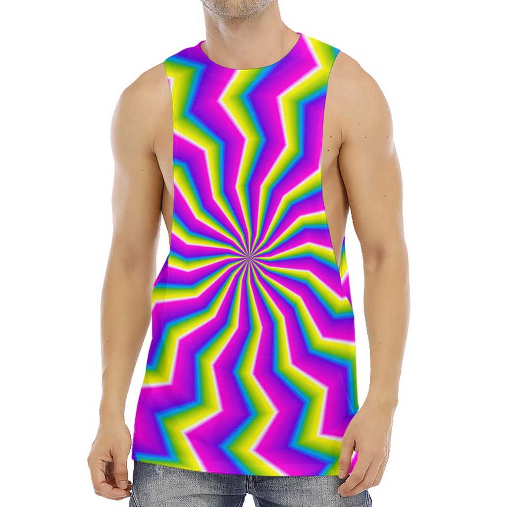 Green Dizzy Moving Optical Illusion Men's Muscle Tank Top
