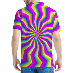 Green Dizzy Moving Optical Illusion Men's Polo Shirt