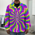 Green Dizzy Moving Optical Illusion Men's Shirt Jacket