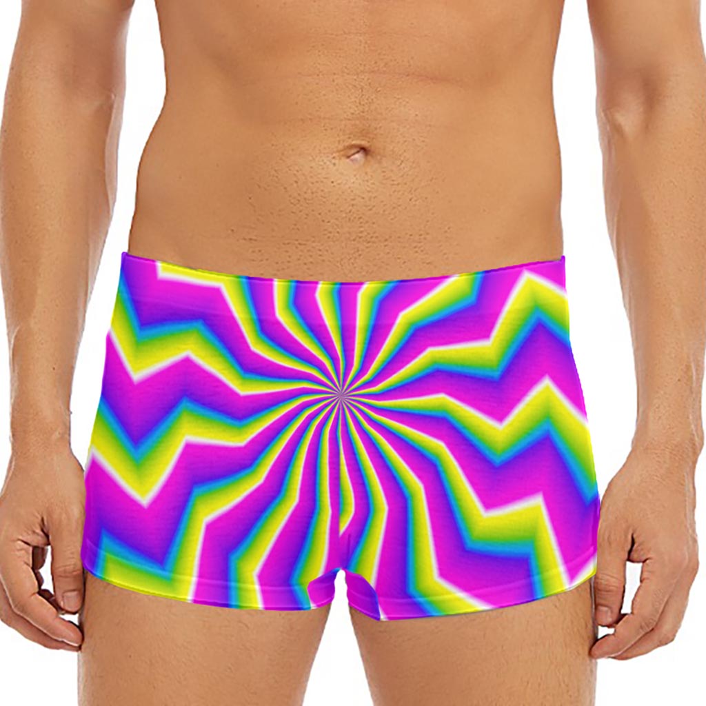 Green Dizzy Moving Optical Illusion Men's Short Boxer Briefs