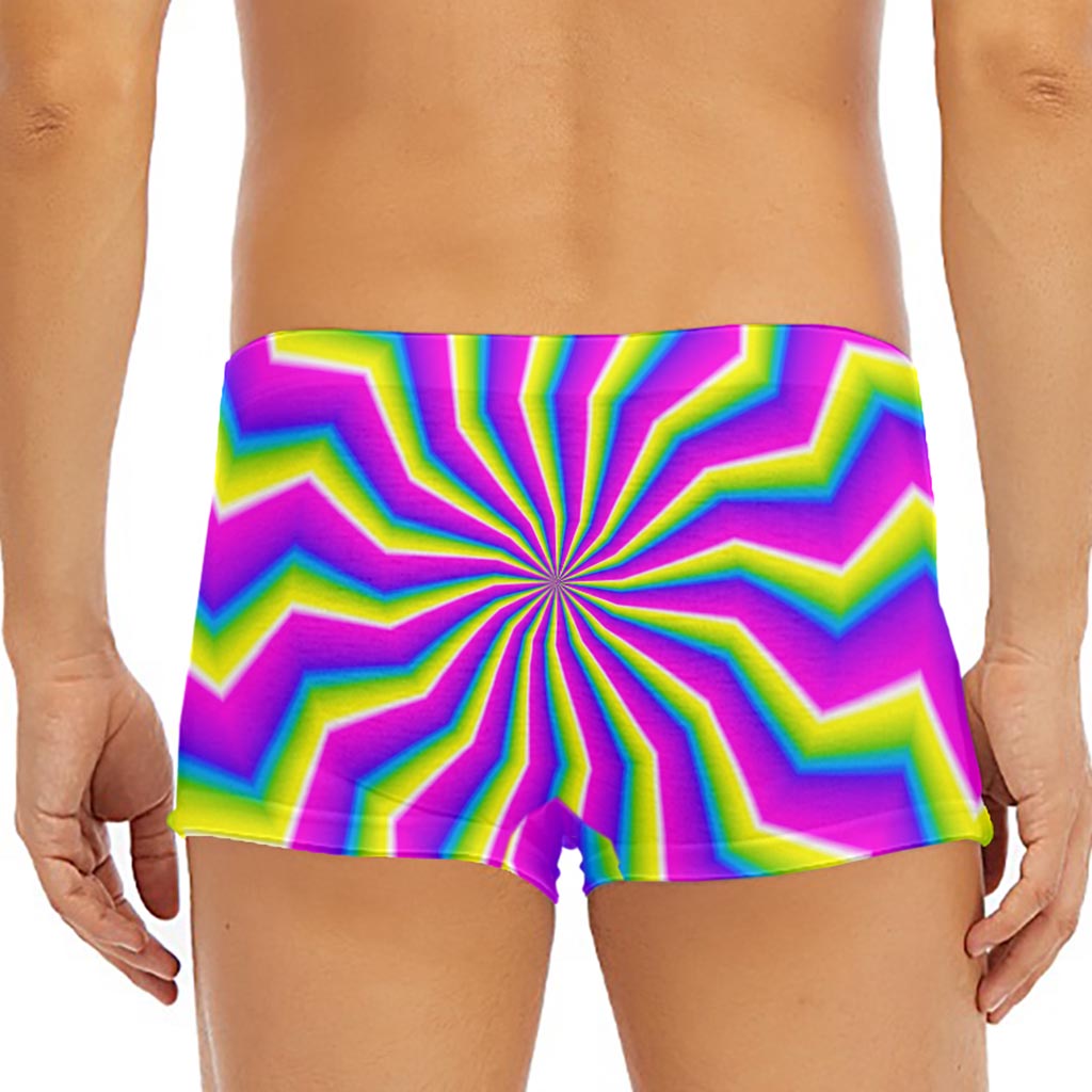 Green Dizzy Moving Optical Illusion Men's Short Boxer Briefs