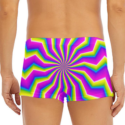 Green Dizzy Moving Optical Illusion Men's Short Boxer Briefs