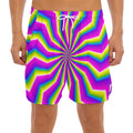 Green Dizzy Moving Optical Illusion Men's Split Running Shorts