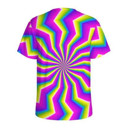 Green Dizzy Moving Optical Illusion Men's Sports T-Shirt