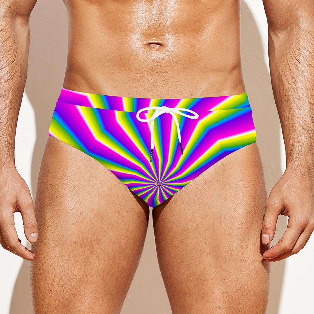 Green Dizzy Moving Optical Illusion Men's Swim Briefs