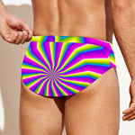 Green Dizzy Moving Optical Illusion Men's Swim Briefs